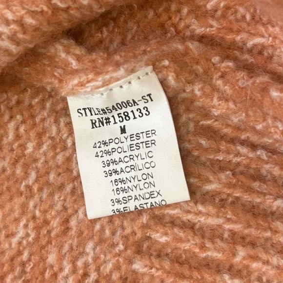 Pink Clover Coral Marled Crewneck Sweater | Size M - Picture 5 of 7